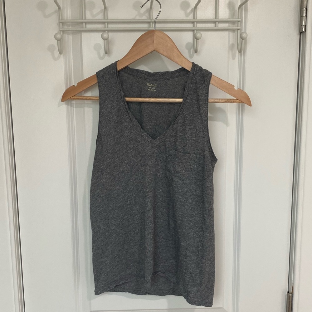 Madewell Gray Pocket Tank Top